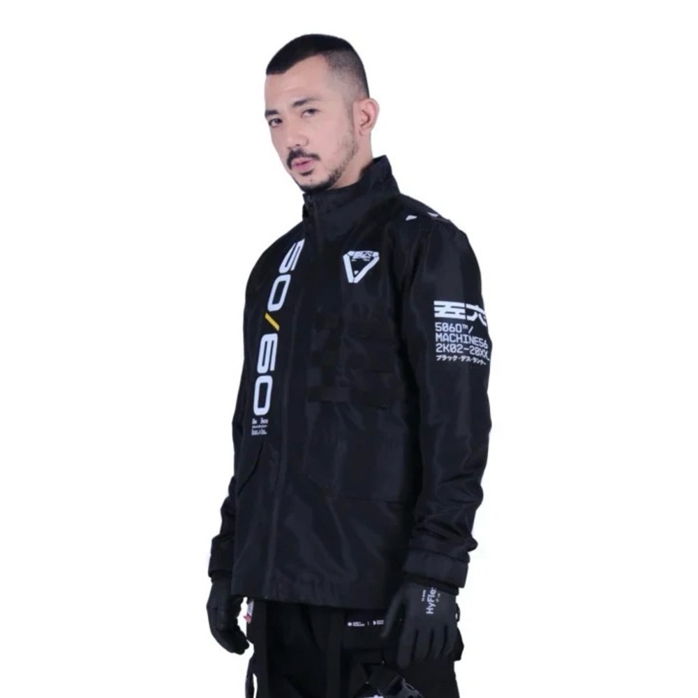 Machine 56 M56 Black and Yellow Graphic Removable Hood Jacket